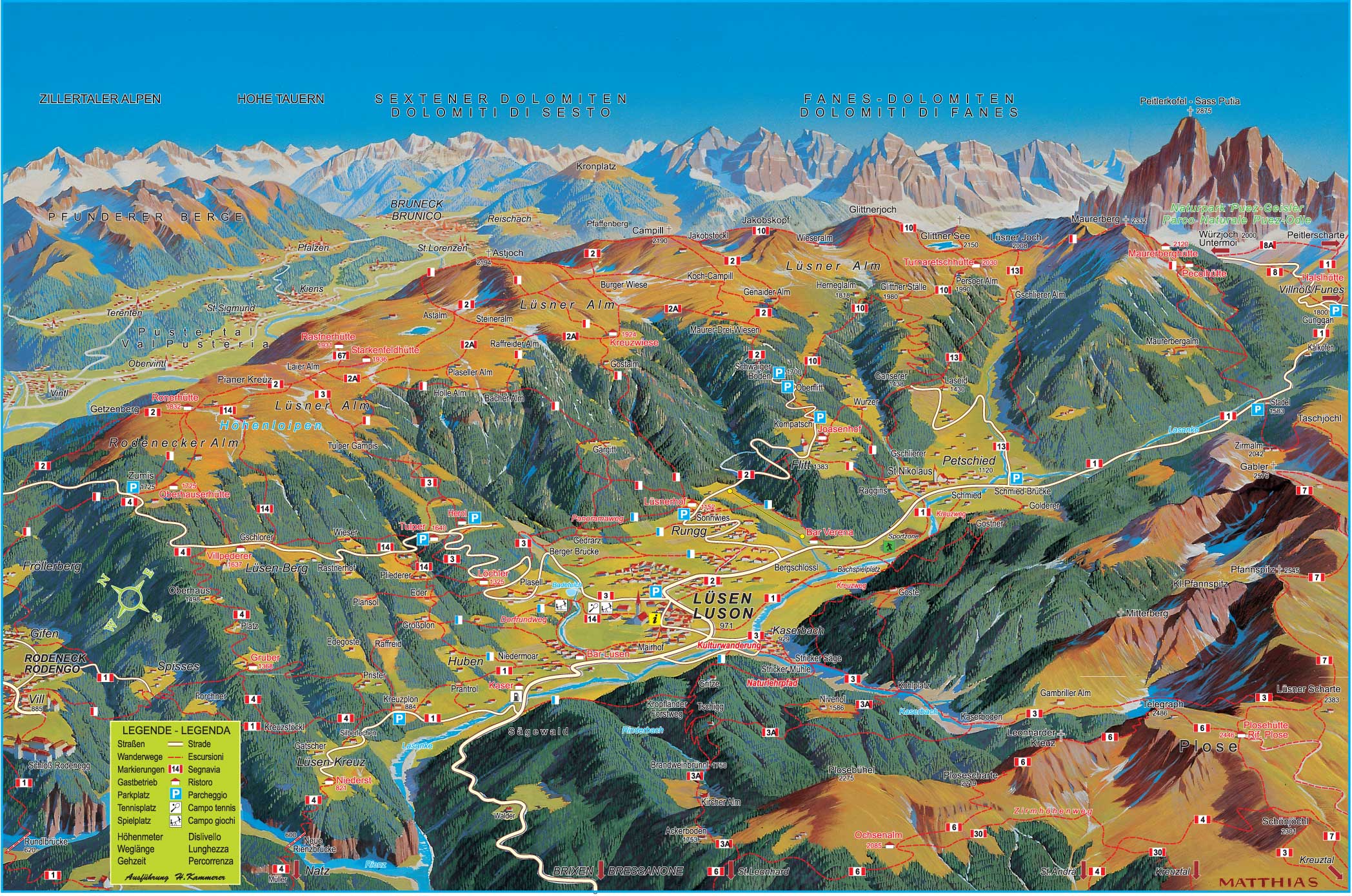 Lüsen Südtirol Karte | creactie